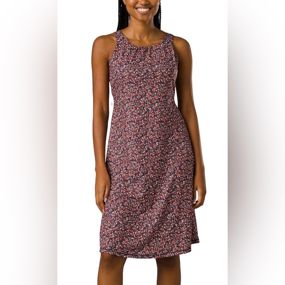 prAna Womens Skypath Dress in Grey Blue Petals, Size XL floral sports dress